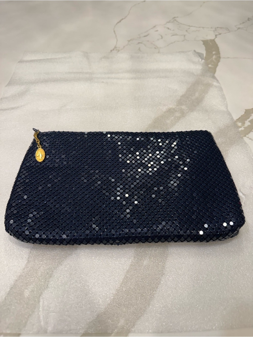 Vintage American Eagle Outfitters Evening Sequin Clutch Bag - Navy